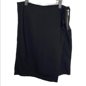 Cabi Faux Wrap Black Skirt Size 8